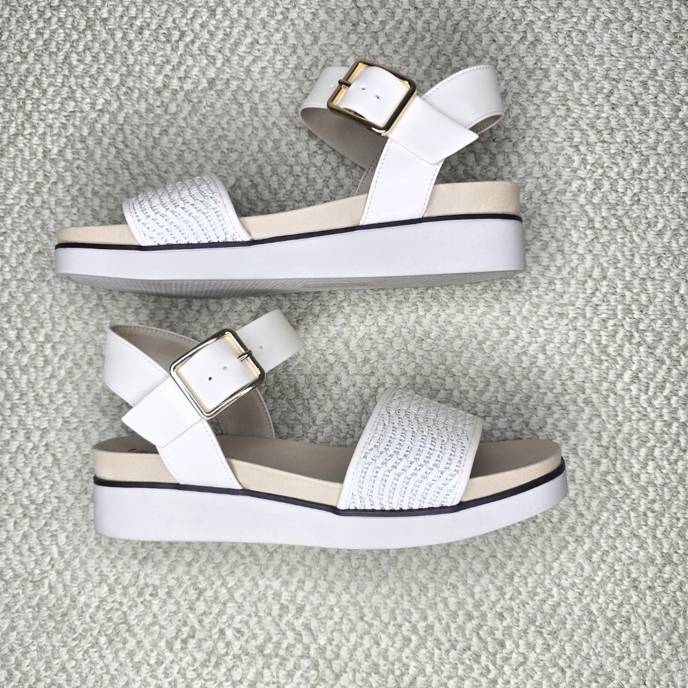 Life Stride Gillian 2 Cream Crocht Soft System Sandals NWT Size 9
